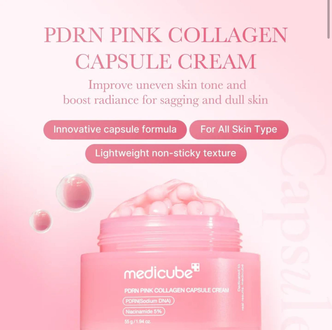 Medicube Salmon DNA PDRN Pink Collagen Capsule Cream