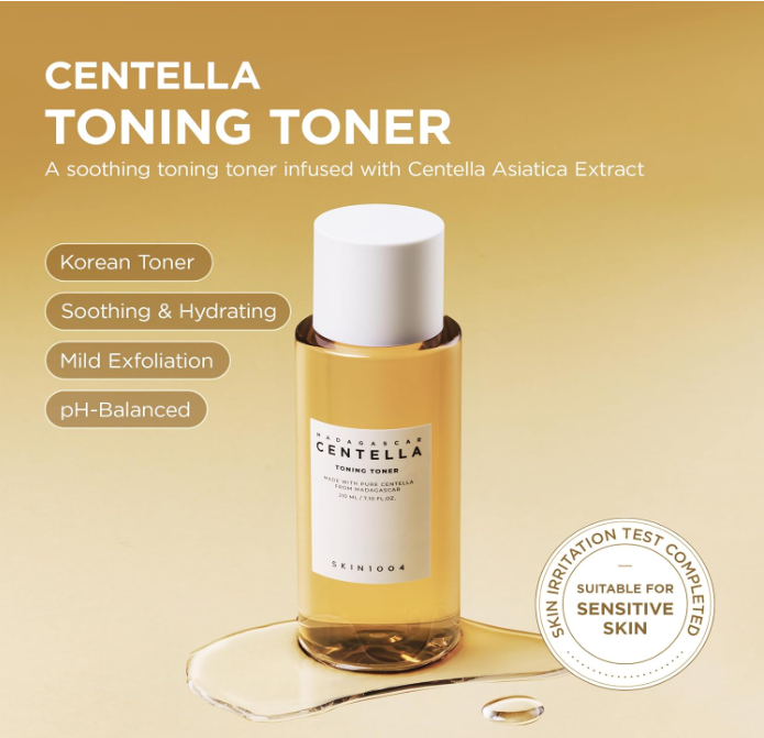 Skin1004- Centella Toning Toner Mild Daily Exfoliating Toner-210ml